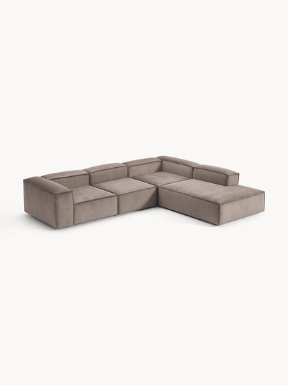 Lenfaro Modular XL Corduroy Corner Sofa (4-Seater)