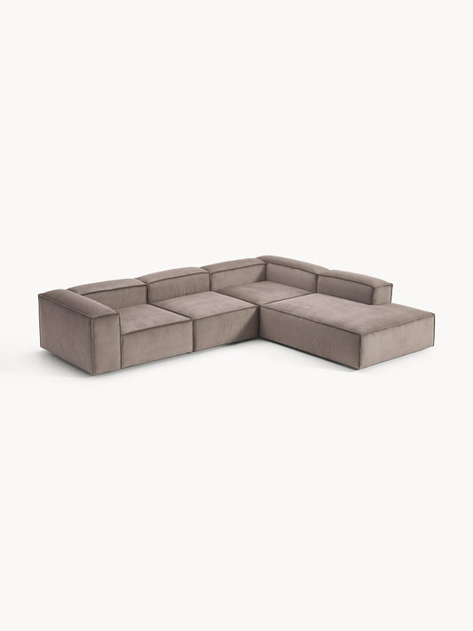 Lenfaro Modular XL Corduroy Corner Sofa (4-Seater)