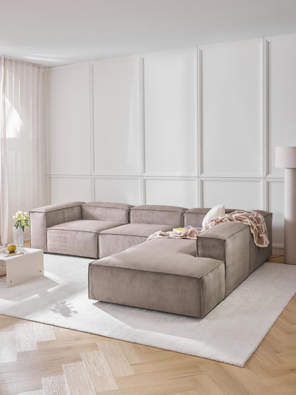Lenfaro Modular XL Corduroy Corner Sofa (4-Seater)