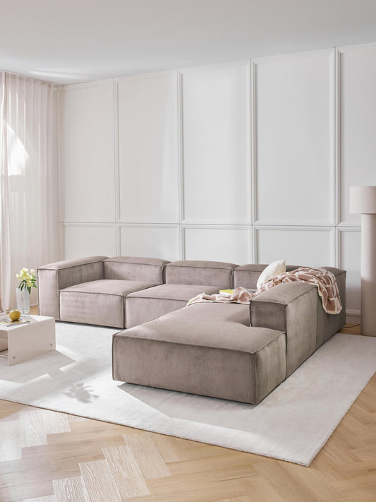 Lenfaro Modular XL Corduroy Corner Sofa (4-Seater)