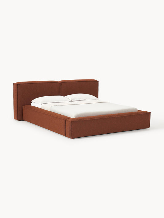 Lenfaro Upholstered Bed in Bouclé with Storage