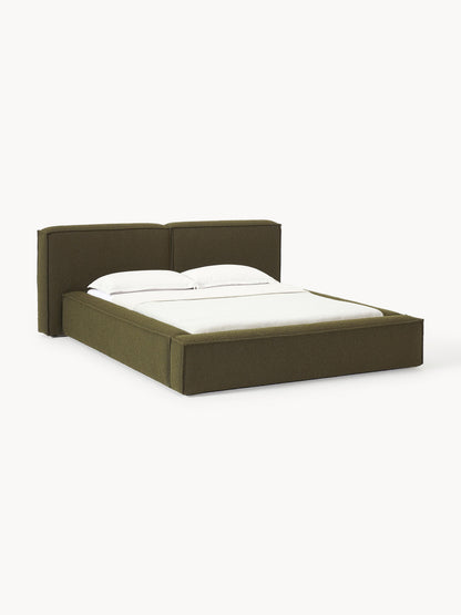 Lenfaro Upholstered Bed in Bouclé with Storage
