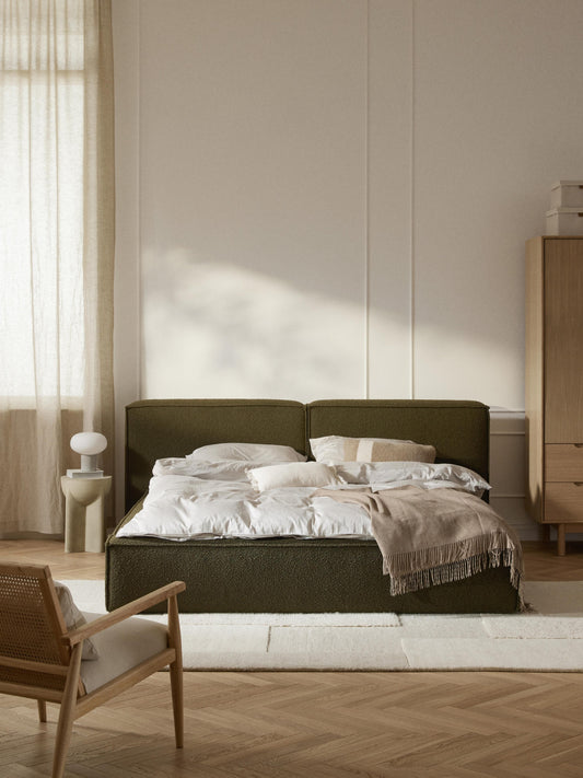 Lenfaro Upholstered Bed in Bouclé with Storage