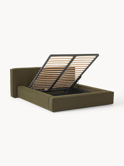 Lenfaro Upholstered Bed in Bouclé with Storage