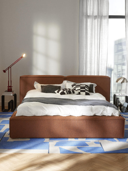 Lenfaro Upholstered Bed in Bouclé with Storage