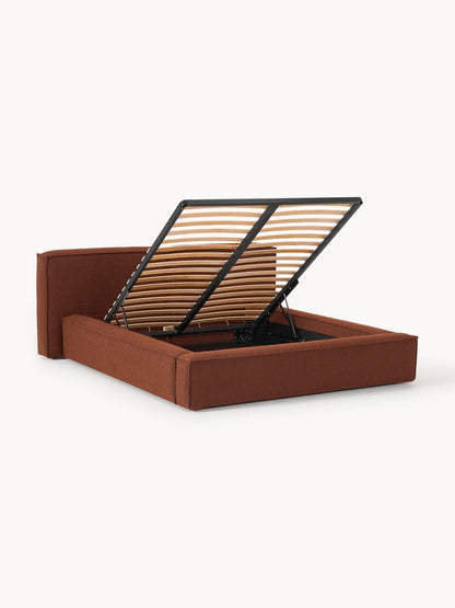 Lenfaro Upholstered Bed in Bouclé with Storage