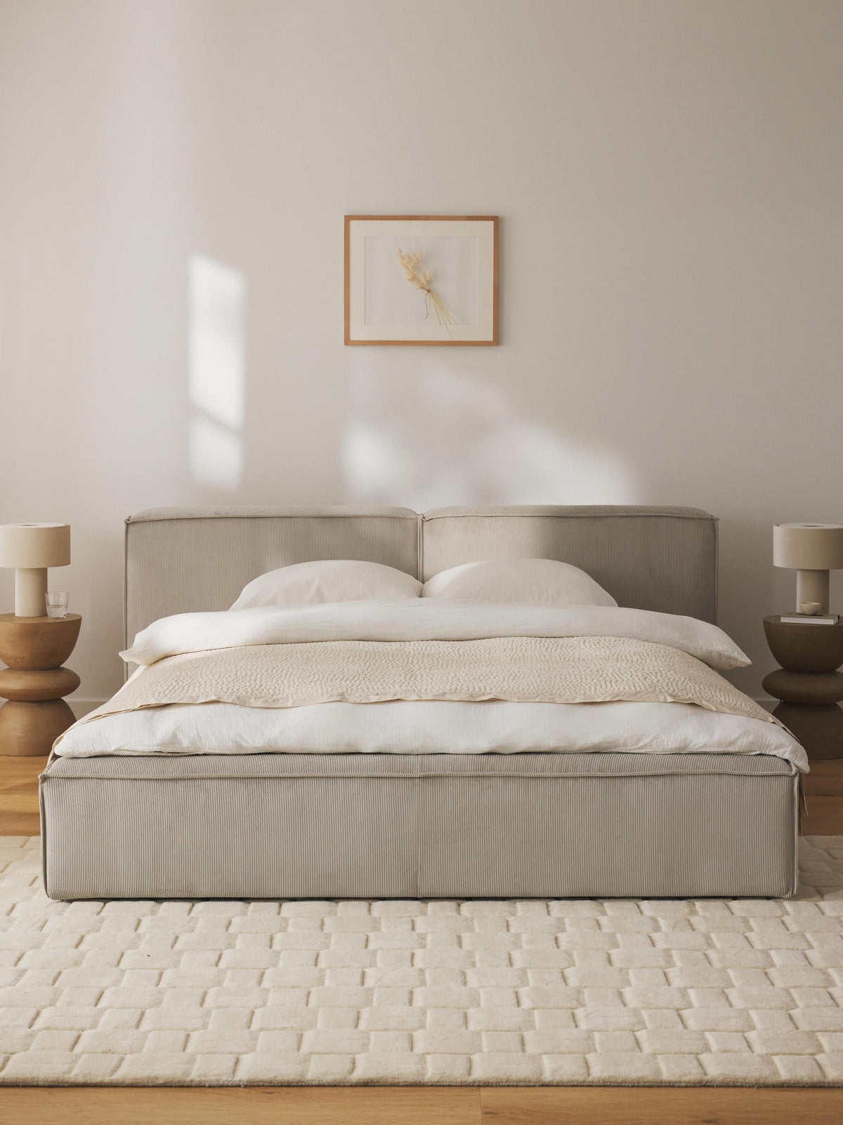 Lenfaro Upholstered Corduroy Storage Bed