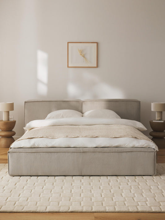 Lenfaro Upholstered Corduroy Storage Bed