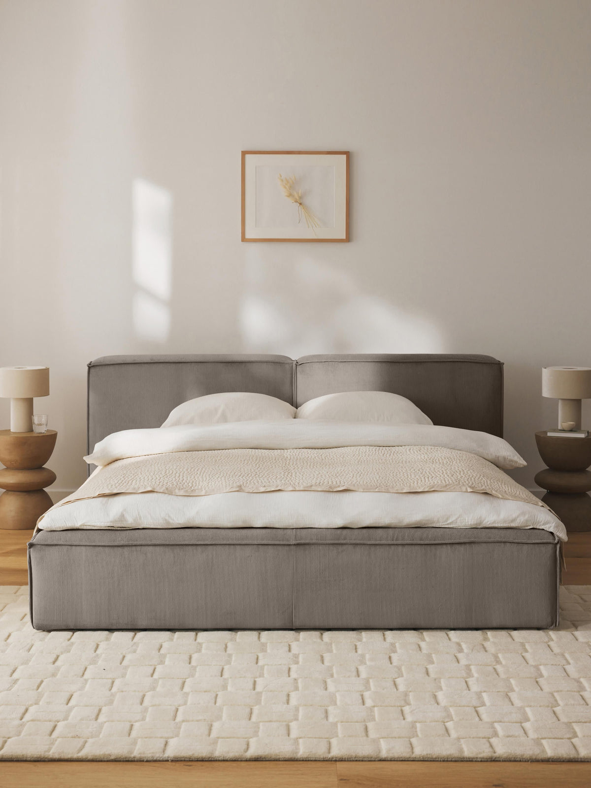 Lenfaro Upholstered Corduroy Storage Bed