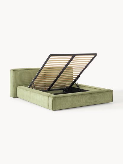 Lenfaro Upholstered Corduroy Storage Bed