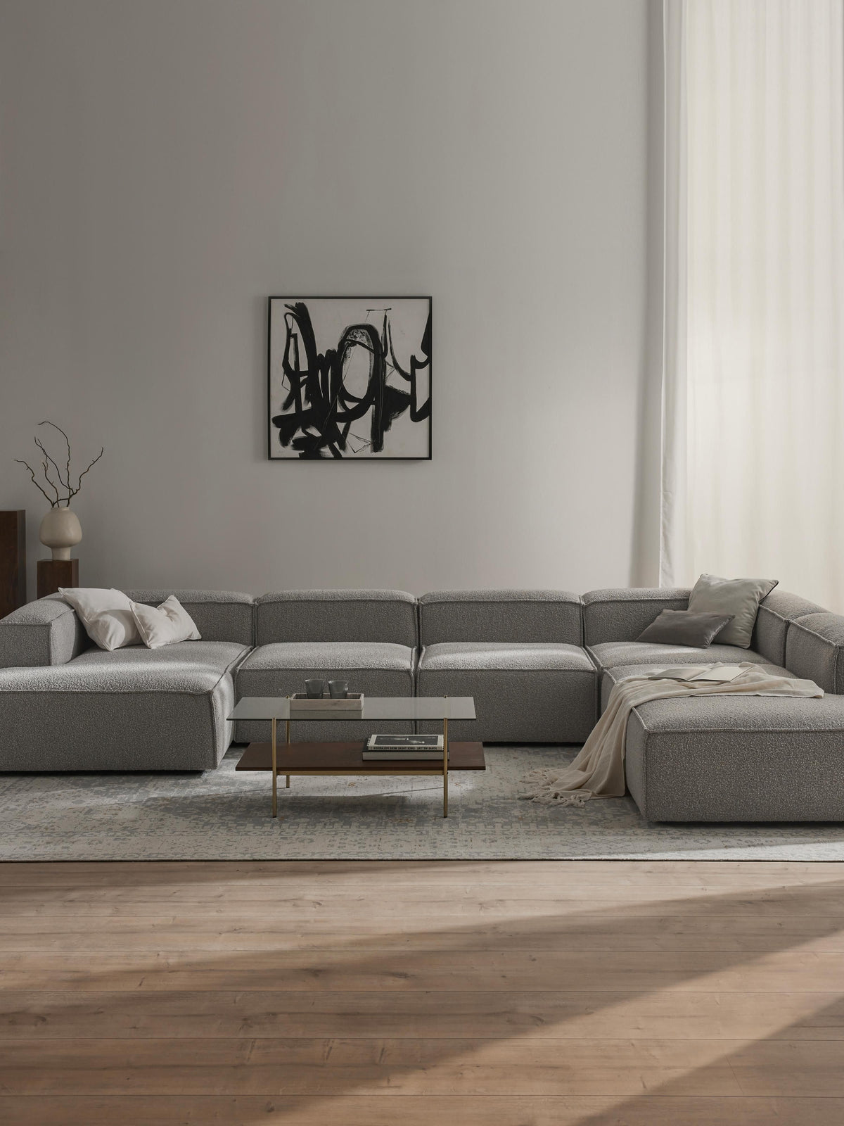 Lenfaro XL Modular Sofa, Bouclé