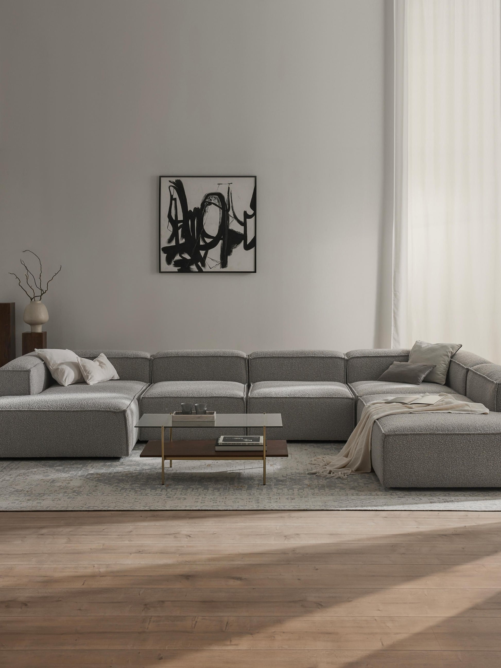 Lenfaro XL Modular Sofa, Bouclé
