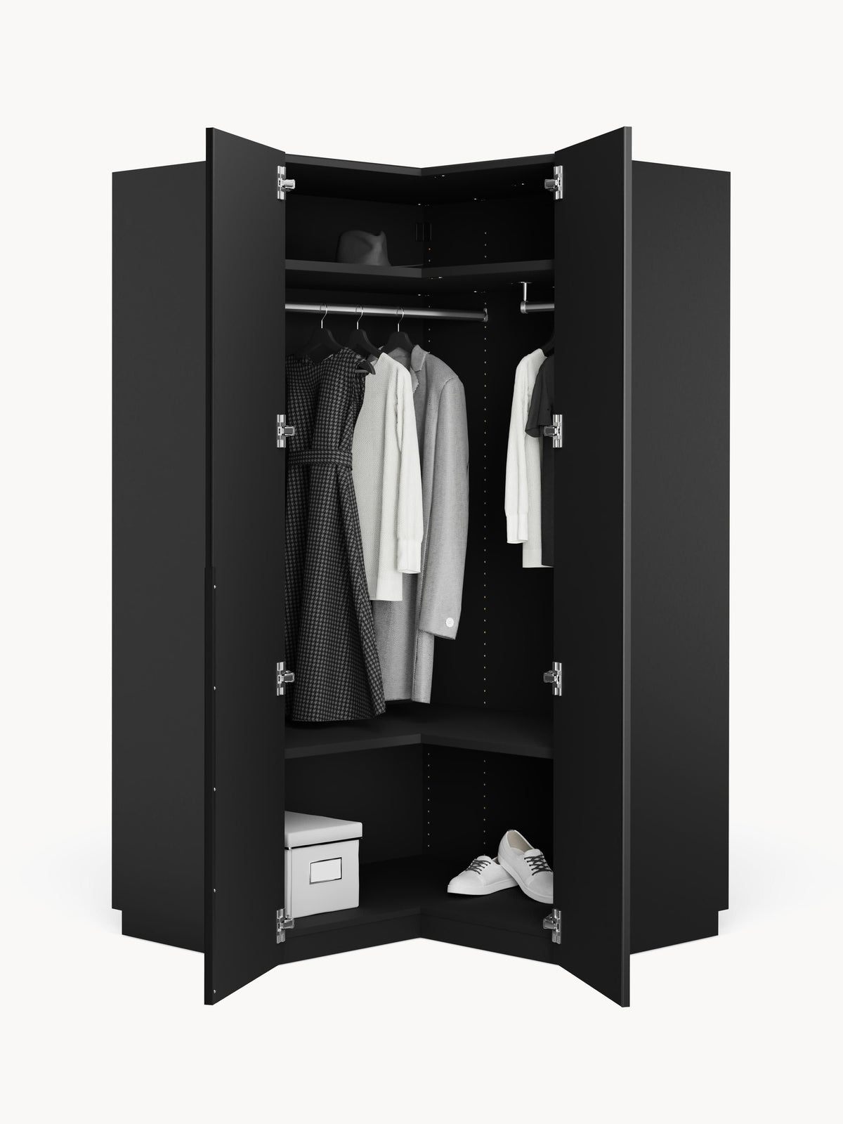Leonzari Modular Corner Wardrobe, 115 cm Wide, in Various Sizes