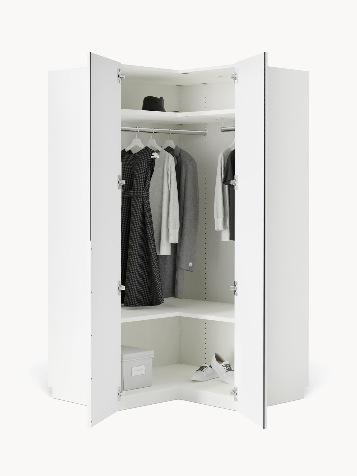 Leonzari Modular Corner Wardrobe, 115 cm Wide, in Various Sizes