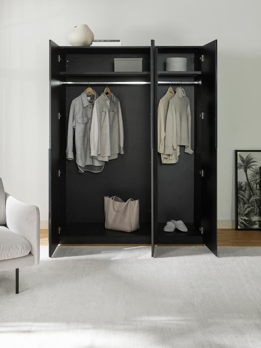 Leonzari Modular Hinged-Door Wardrobe, 150 cm Wide, in Various Sizes