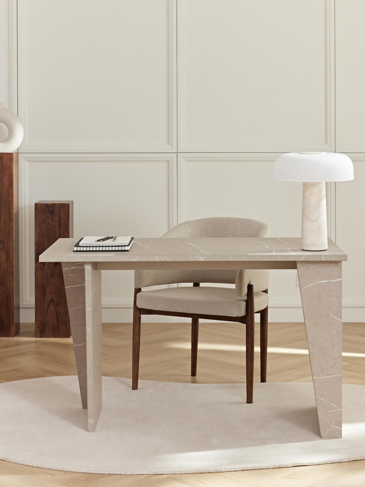 Liamsberg Travertine-Look Desk