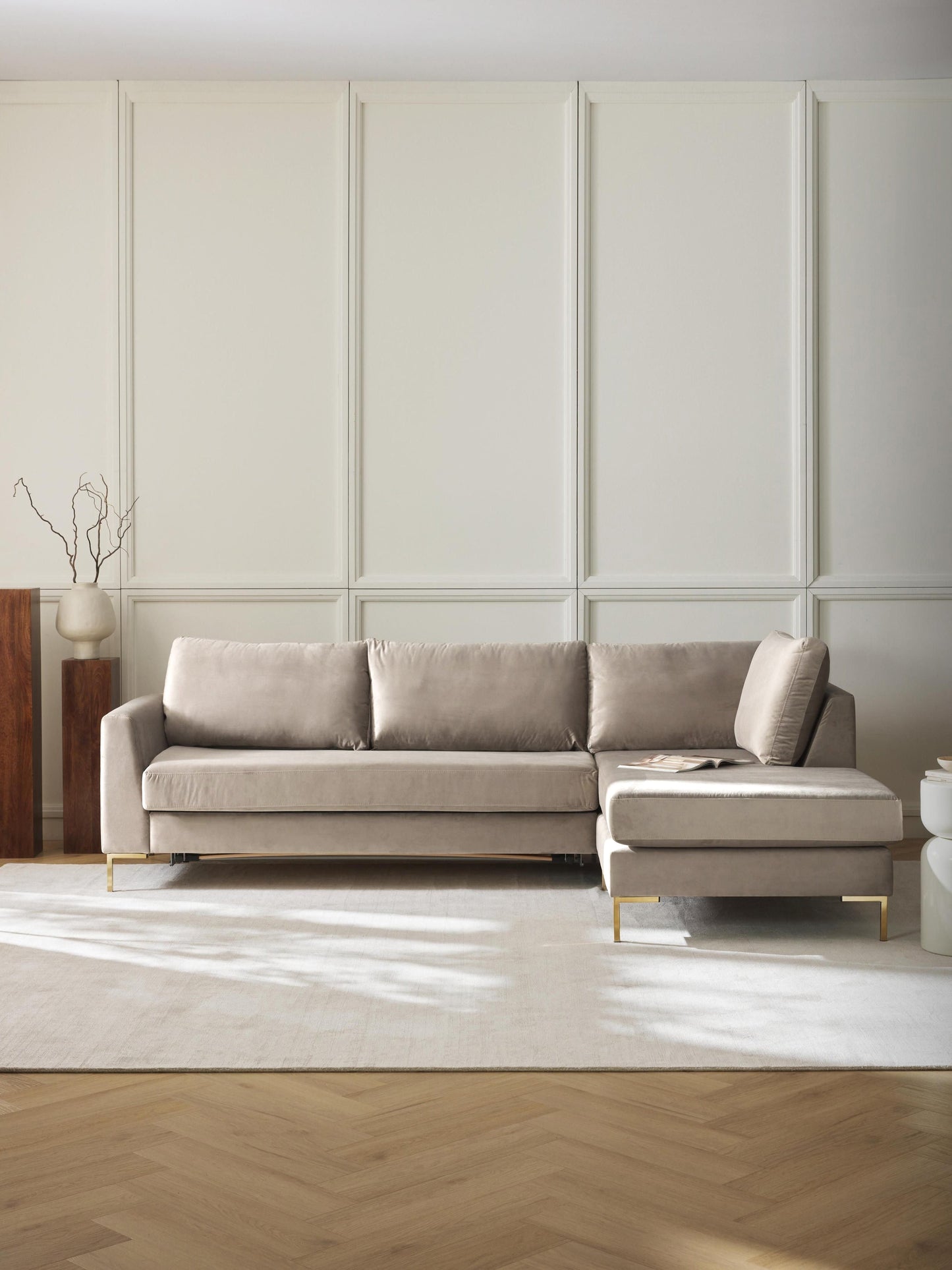 Lunfredo 3-Seater Velvet Sofa Bed with Mattress