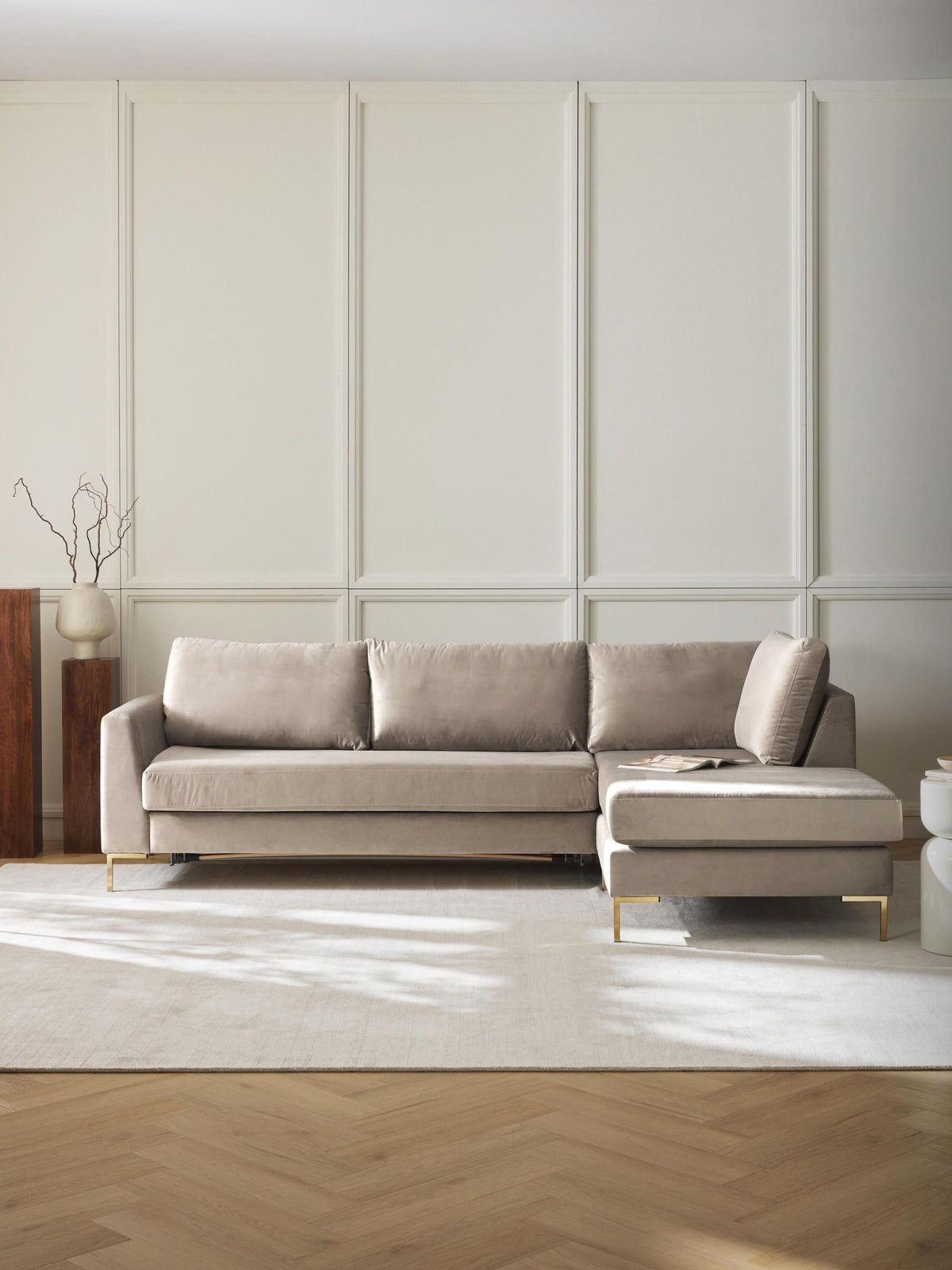 Lunfredo 3-Seater Velvet Sofa Bed with Mattress