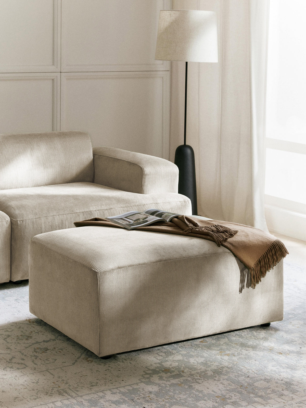 Melvasso Corduroy Stool, W 99 x D 72 cm