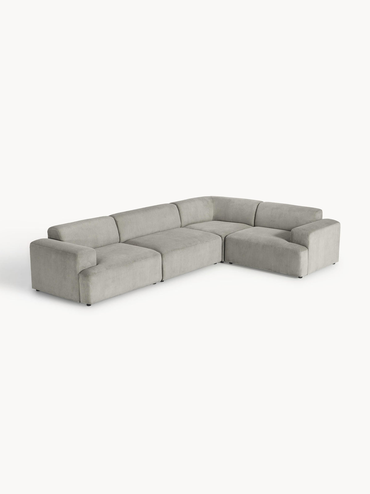 Melvasso Large Corduroy Corner Sofa (4-Seater)