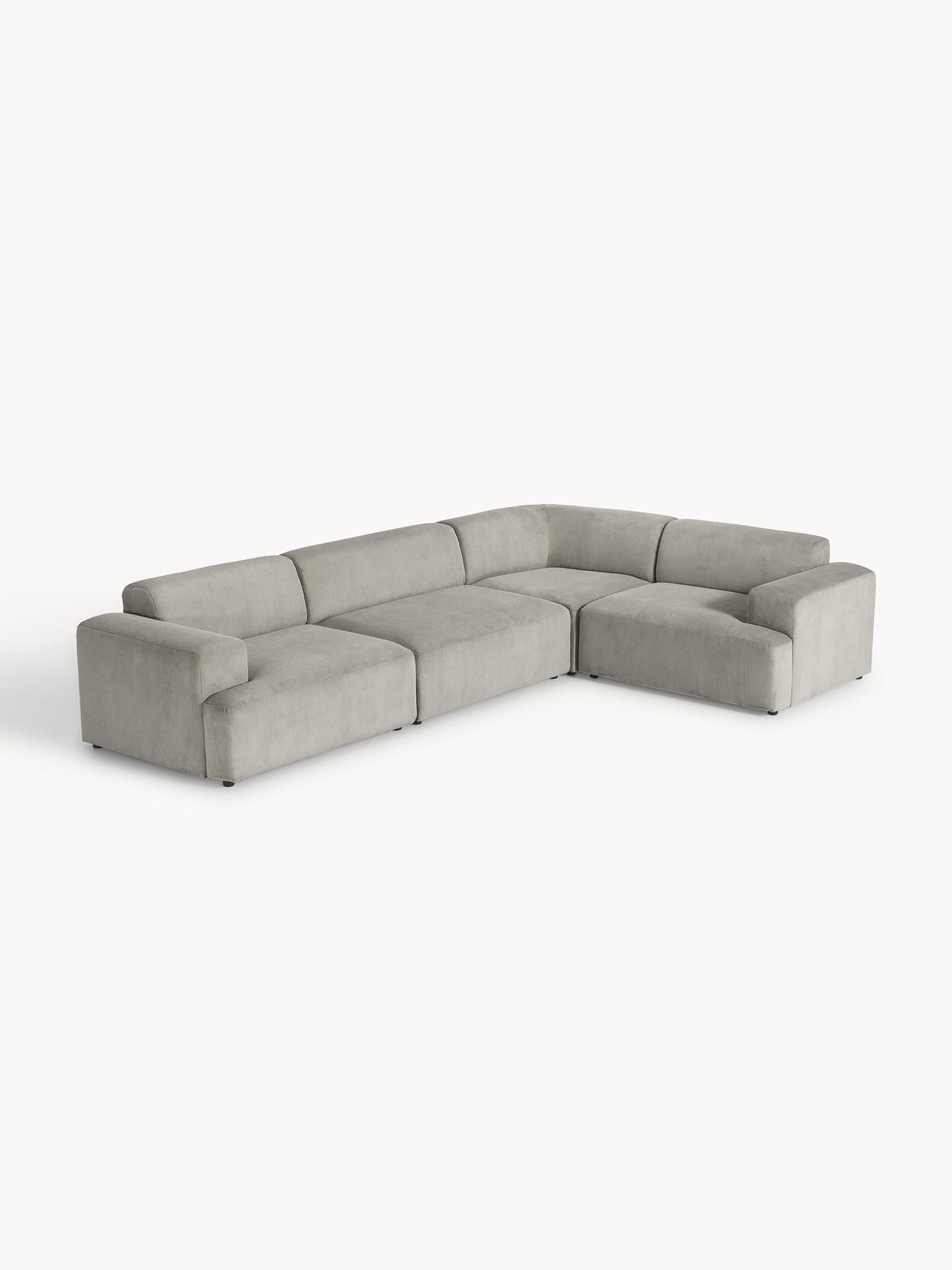 Melvasso Large Corduroy Corner Sofa (4-Seater)