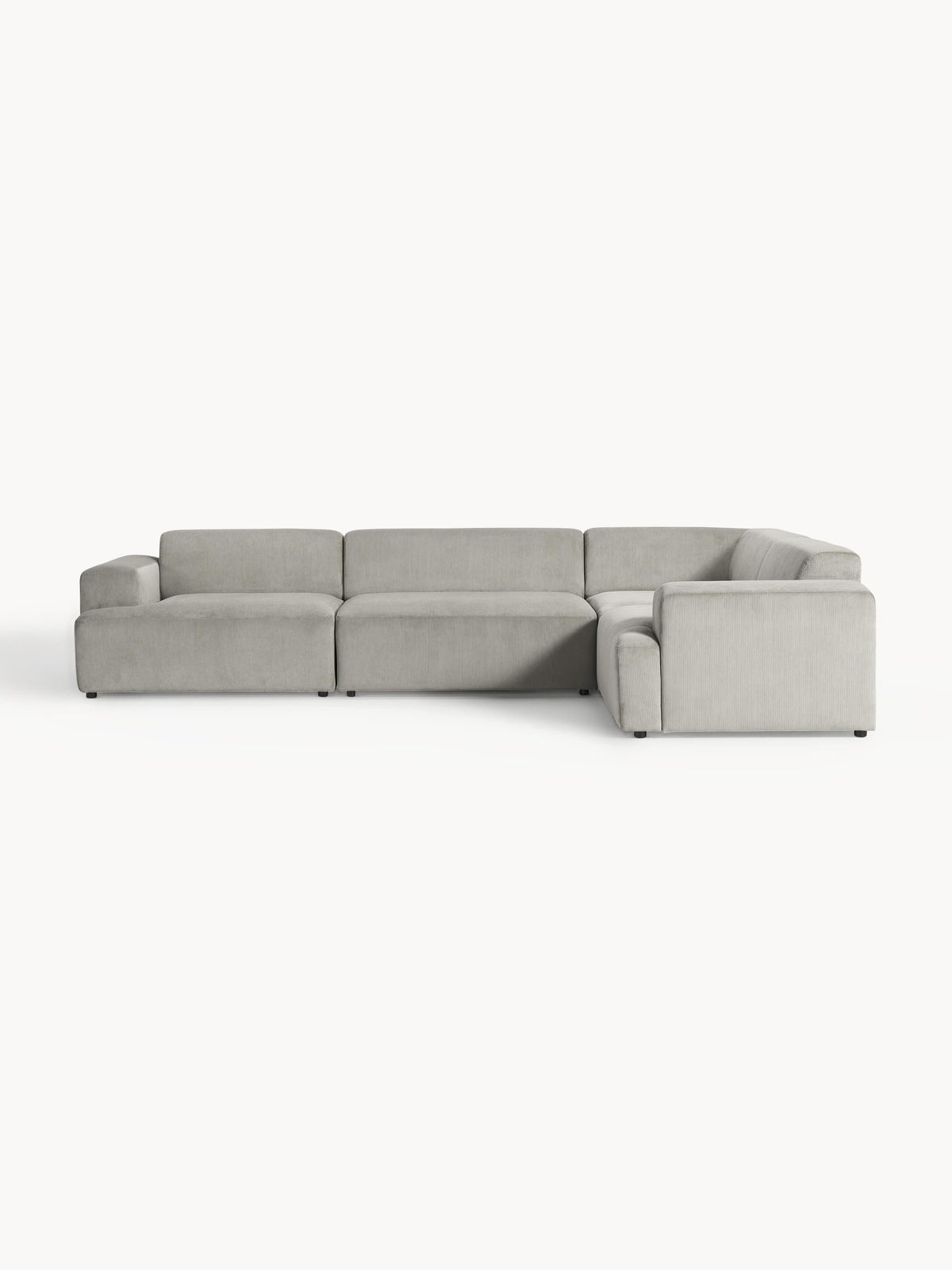 Melvasso Large Corduroy Corner Sofa (4-Seater)