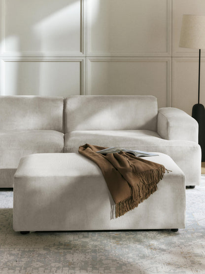 Melvasso XL Ottoman in Corduroy, W 116 x D 72 cm