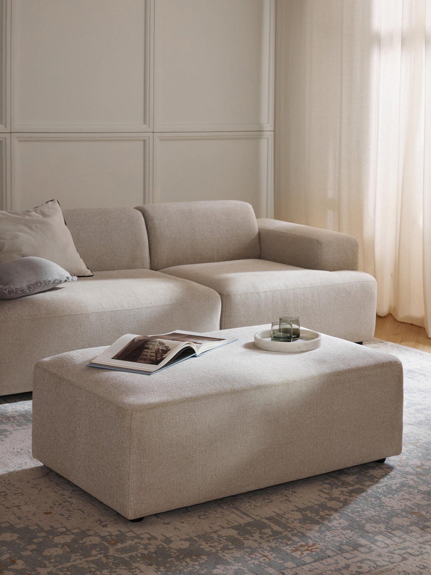 Melvasso XL Ottoman, W 116 x D 72 cm