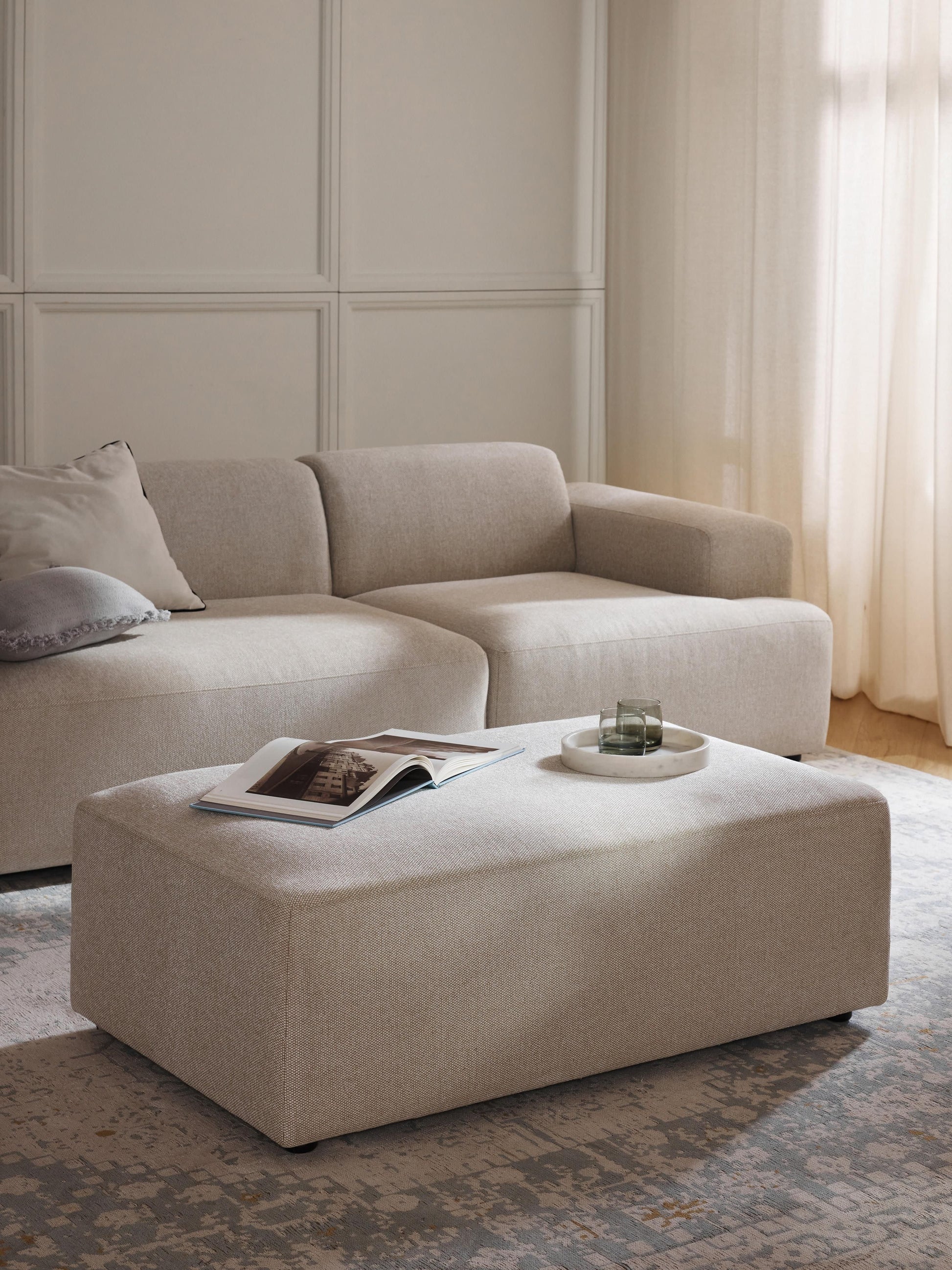 Melvasso XL Ottoman, W 116 x D 72 cm
