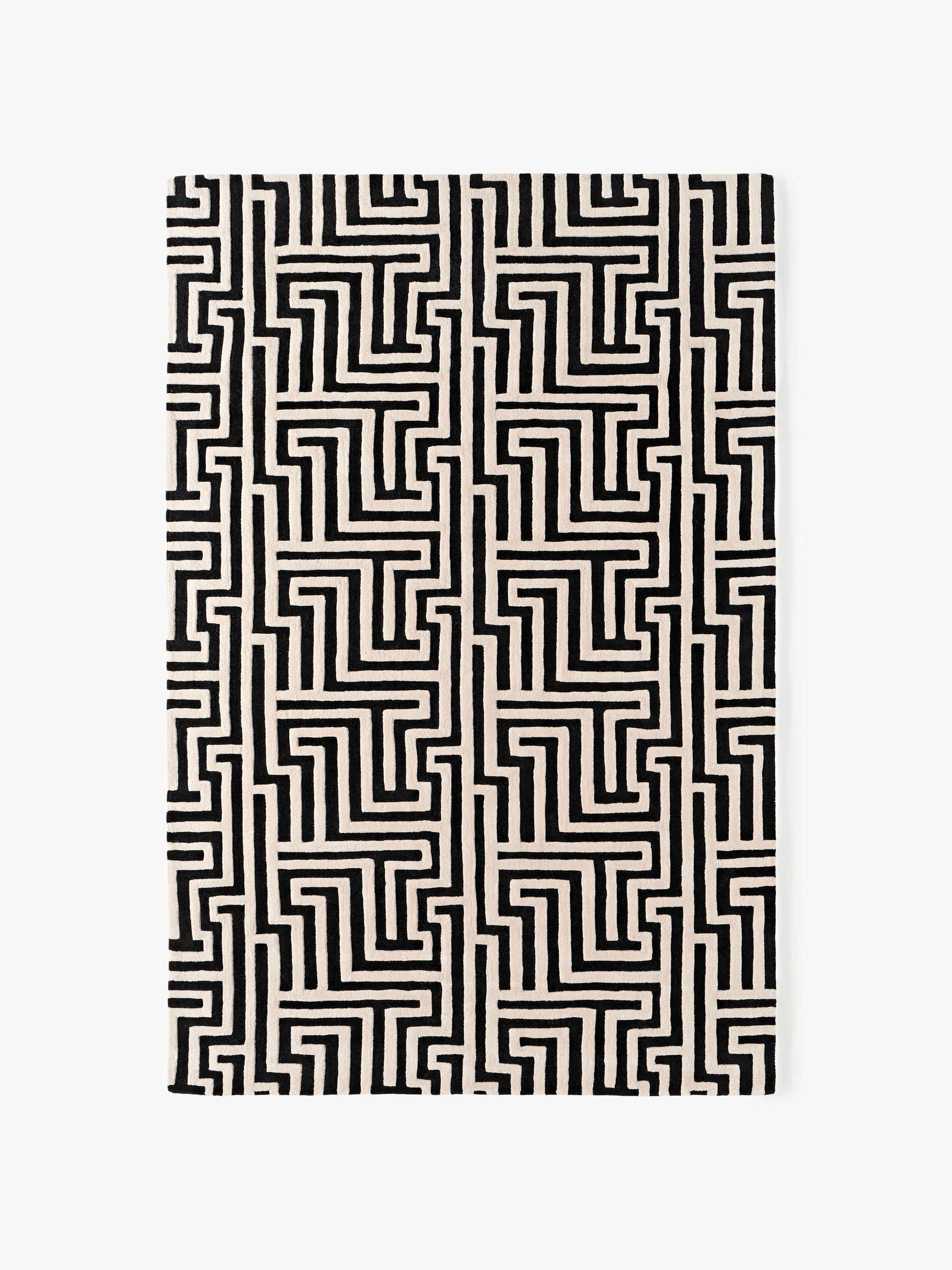 Montgrave Hand-Tufted Wool Rug with Raised High-Low Texture
