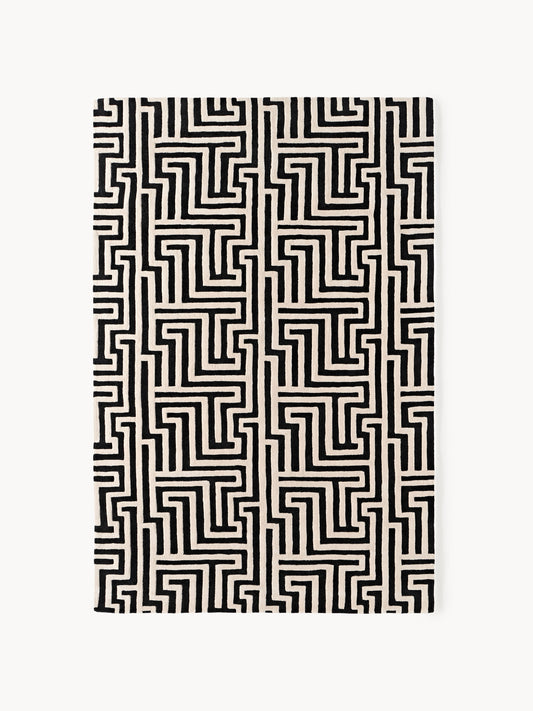 Montgrave Hand-Tufted Wool Rug with Raised High-Low Texture