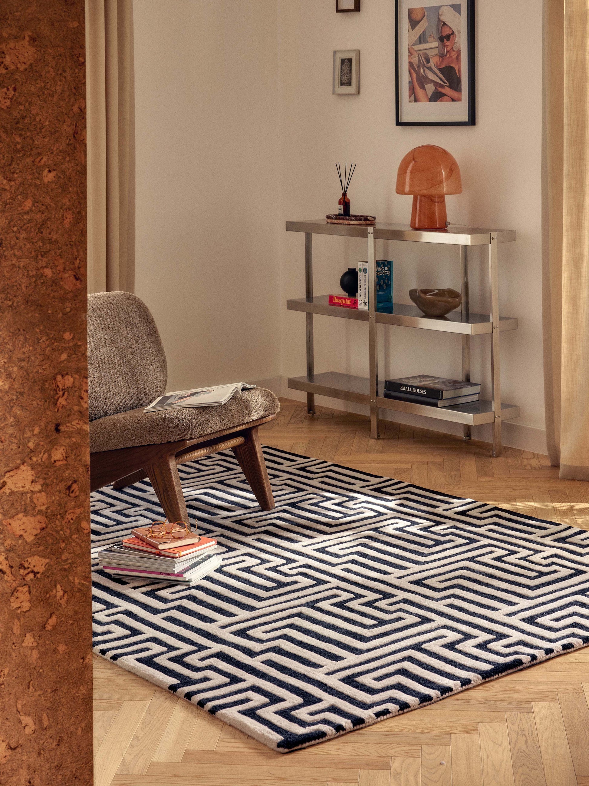 Montgrave Hand-Tufted Wool Rug with Raised High-Low Texture