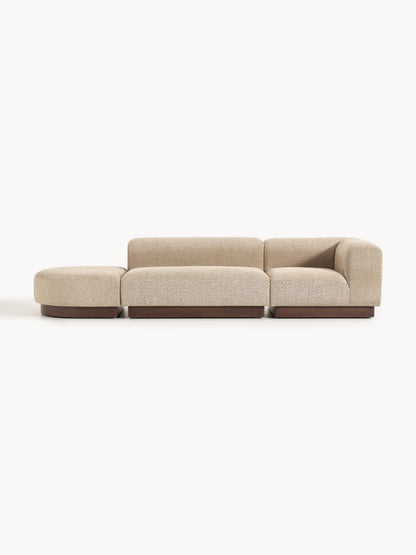 Natolino Modular Ottoman in Teddy Bouclé with Stool (Left/Right)