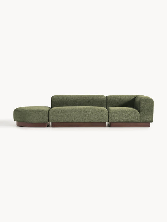 Natolino Modular Ottoman in Teddy Bouclé with Stool (Left/Right)
