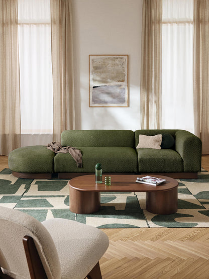 Natolino Modular Ottoman in Teddy Bouclé with Stool (Left/Right)