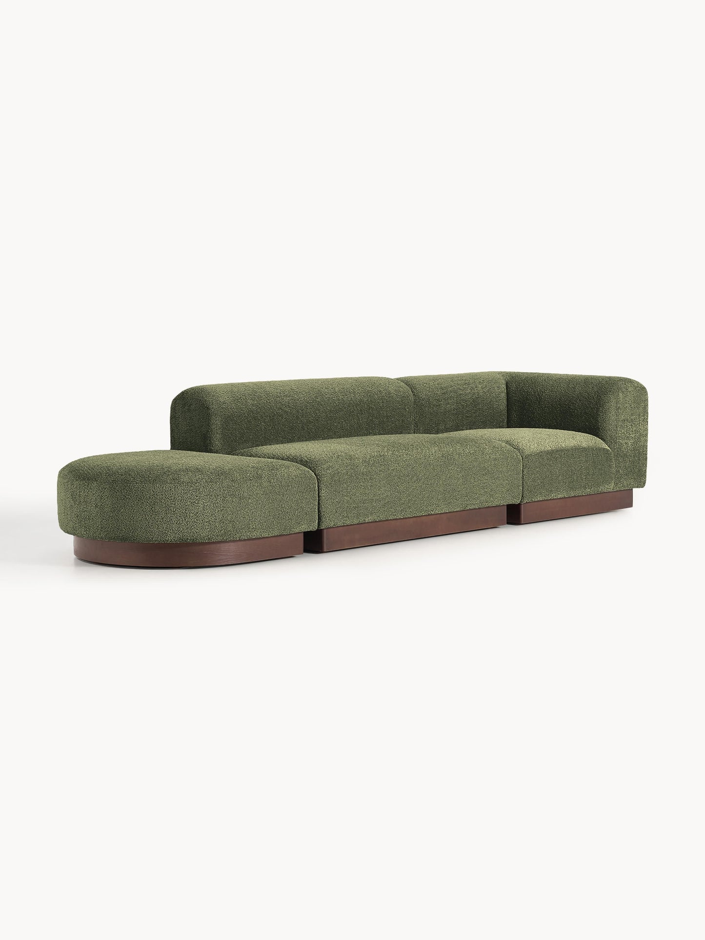 Natolino Modular Ottoman in Teddy Bouclé with Stool (Left/Right)