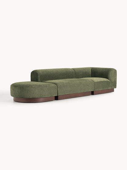 Natolino Modular Ottoman in Teddy Bouclé with Stool (Left/Right)