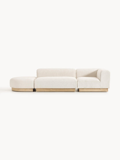 Natolino Modular Ottoman in Teddy Bouclé with Stool (Left/Right)