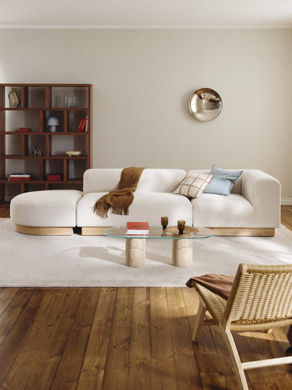 Natolino Modular Ottoman in Teddy Bouclé with Stool (Left/Right)
