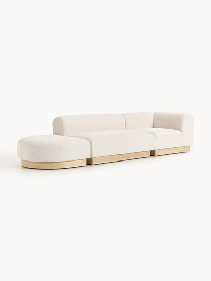 Natolino Modular Ottoman in Teddy Bouclé with Stool (Left/Right)