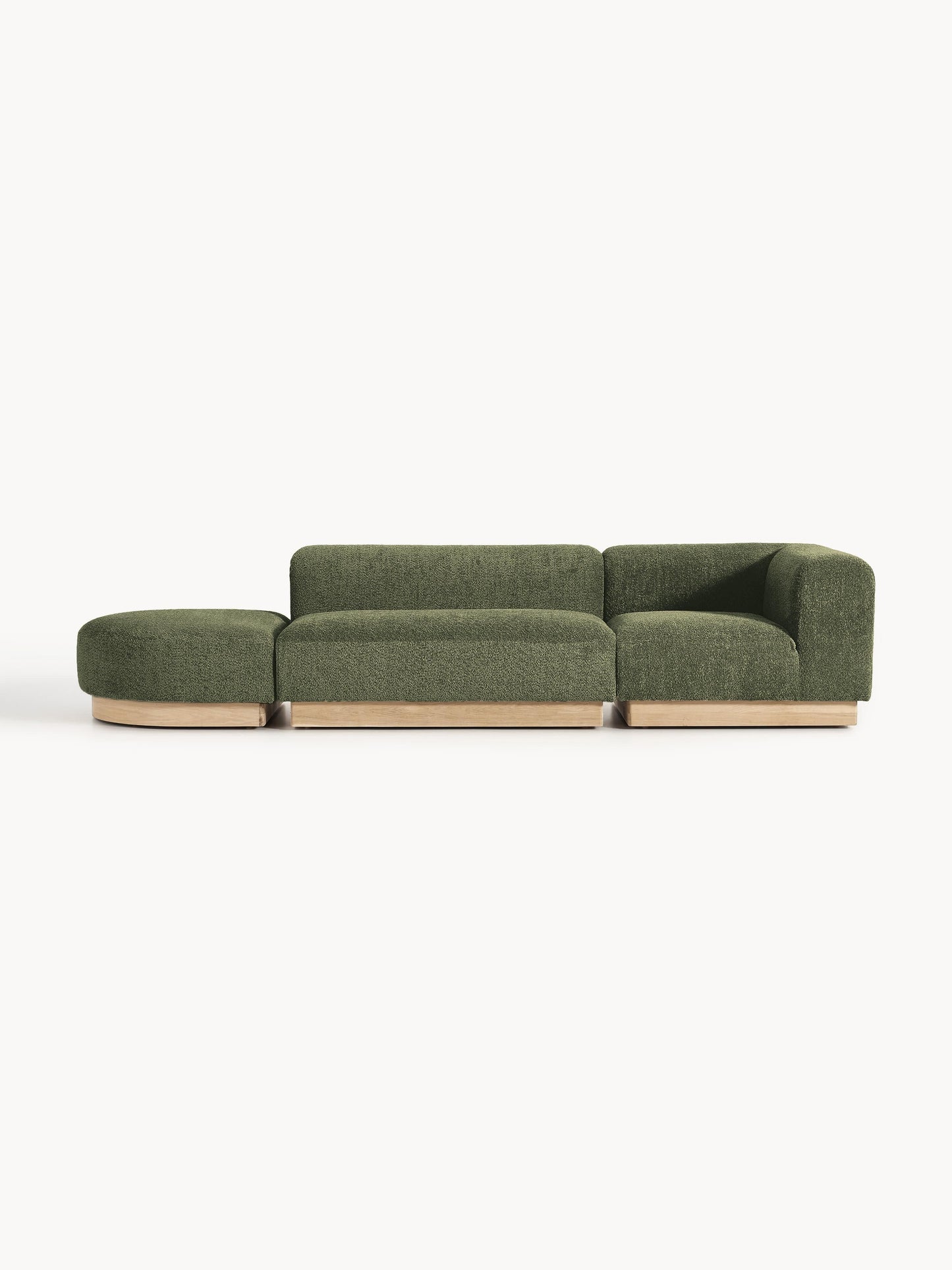 Natolino Modular Ottoman in Teddy Bouclé with Stool (Left/Right)