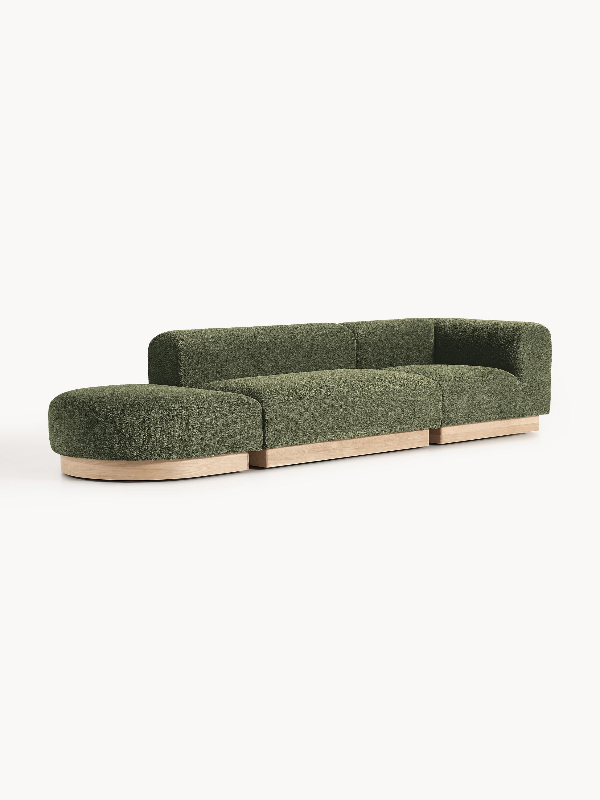 Natolino Modular Ottoman in Teddy Bouclé with Stool (Left/Right)