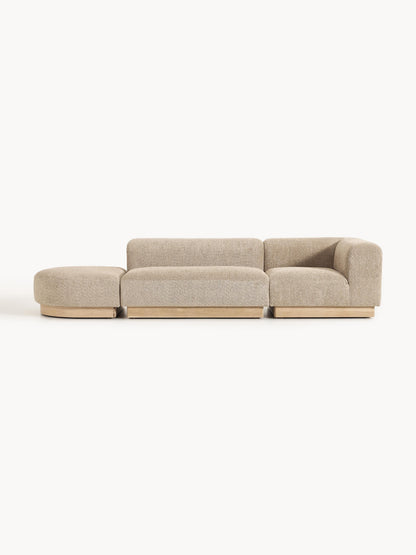 Natolino Modular Ottoman in Teddy Bouclé with Stool (Left/Right)