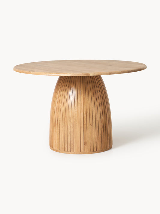 Nelmoro Round Dining Table with Fluted Texture, in Various Sizes