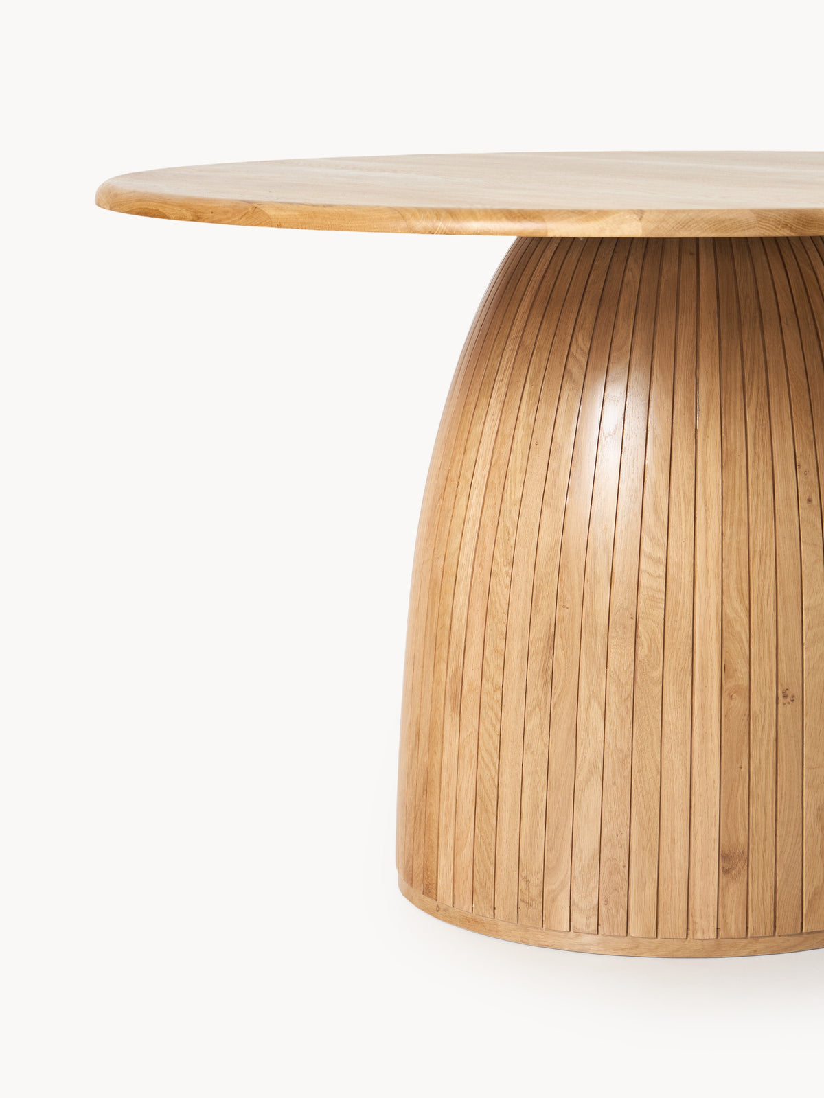 Nelmoro Round Dining Table with Fluted Texture, in Various Sizes