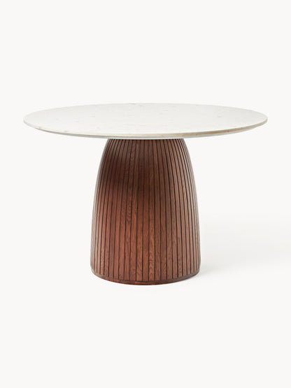 Nelmoro Round Dining Table with Marble Tabletop, Ø 115 cm