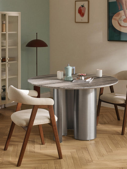 Noamfjell Round Dining Table with Marble Tabletop, Ø 120 cm