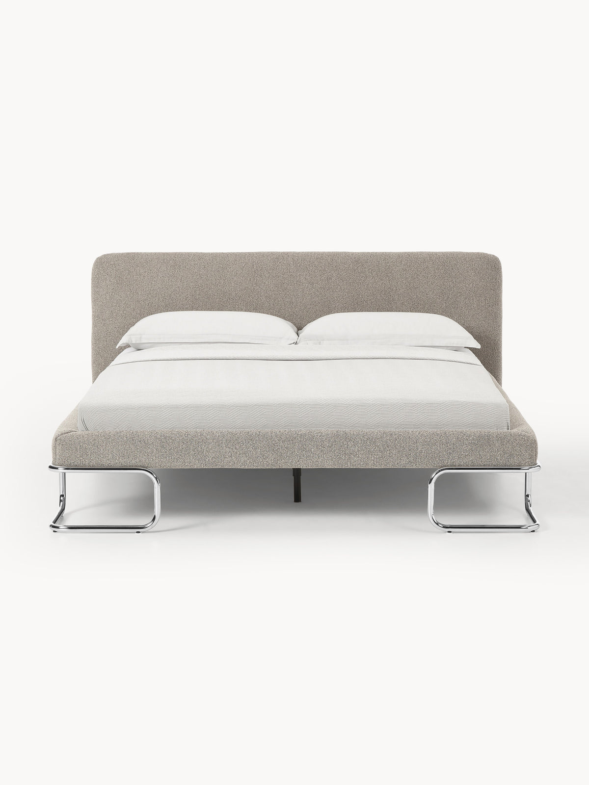 Olimbra Bouclé Upholstered Bed with Metal Legs