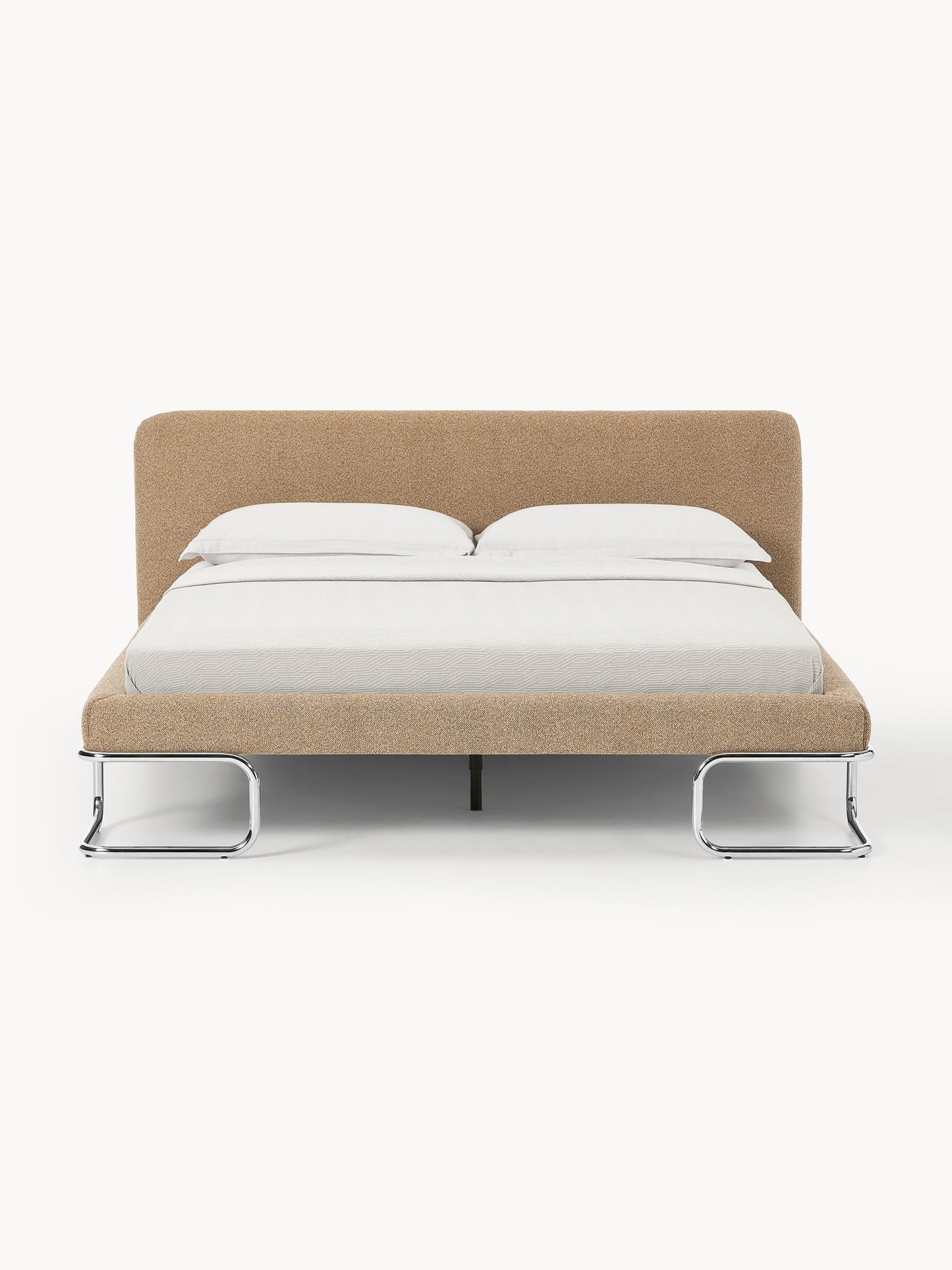 Olimbra Bouclé Upholstered Bed with Metal Legs