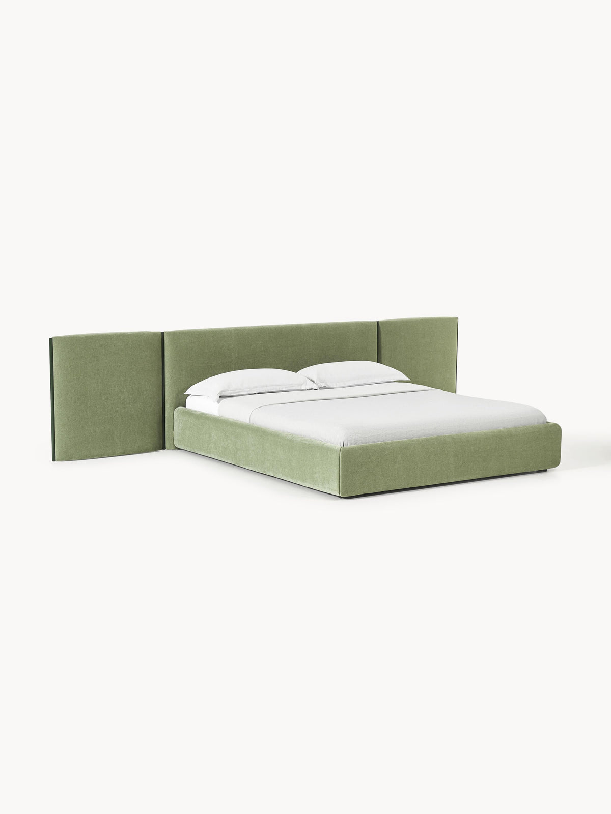 Otbjorn Upholstered Bed with Folding Headboard